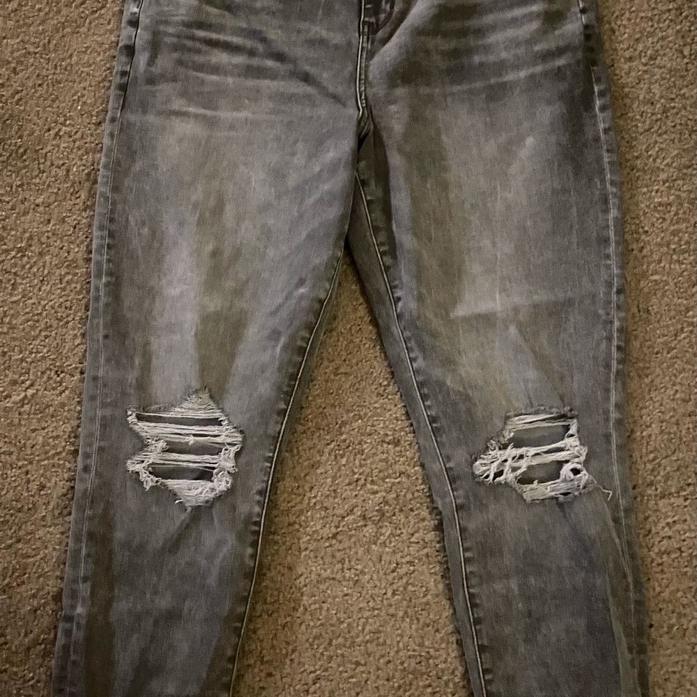 American Eagle Curvy High Rise Next Level stretch jeans.  Gray wash.  16 Reg
